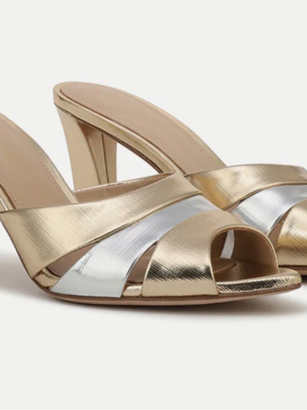 Veronica Beard Gold & Silver Heeled Mule - Women - Perfect Summer Sandal